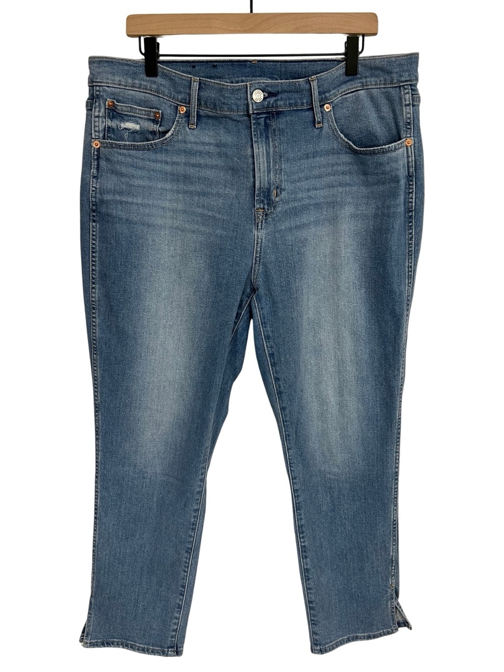 GAP Jeans Women’s 18 Vintage Slim Mid Rise Split Hem Ankle Light Wash Denim
